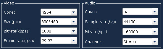 Adjust audio/video parameters