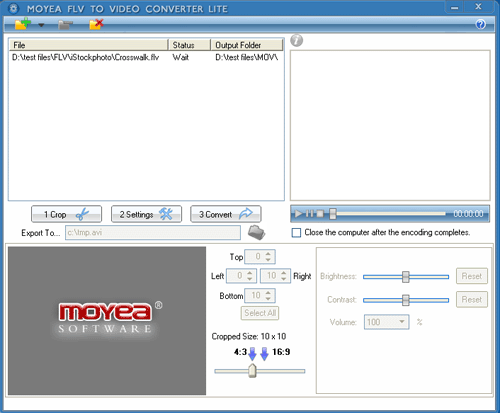 Click to view FLV to Video Converter Lite 1.30.1.7 screenshot