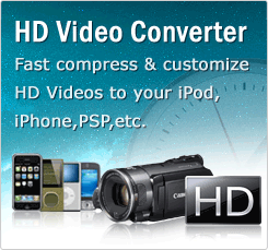 Fast compress & customize HD Videos to your iPod,iPhone,PSP,etc.